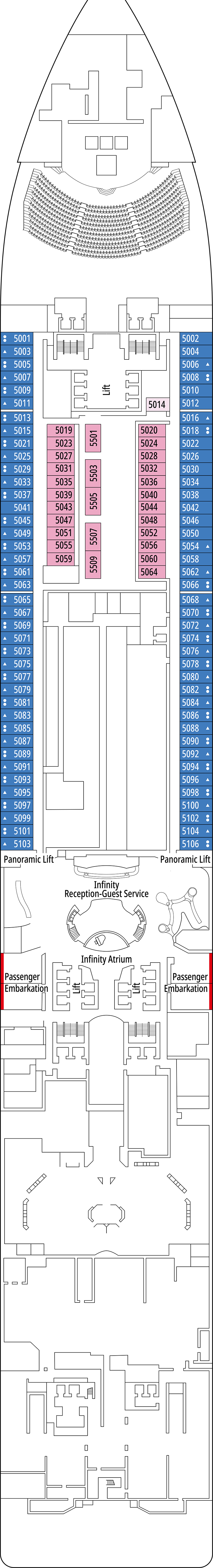 Elbe River (Deck 5) deck plan for MSC Euribia