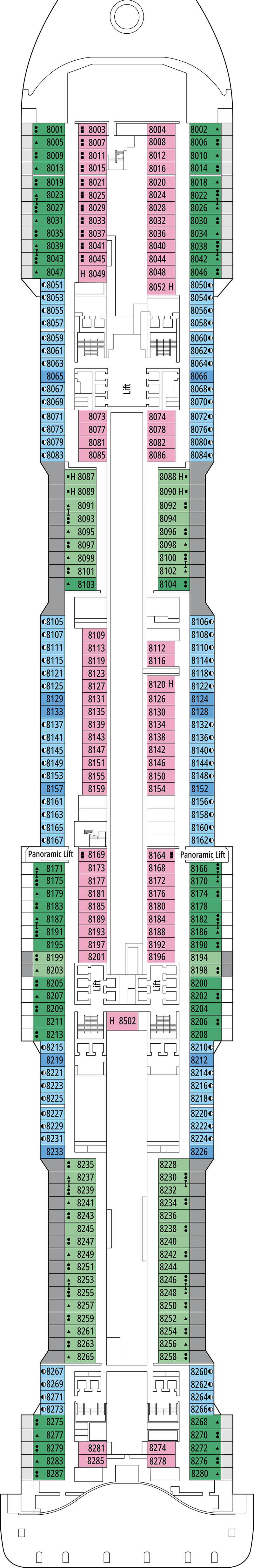 Marion Island (Deck 8) deck plan for MSC Euribia