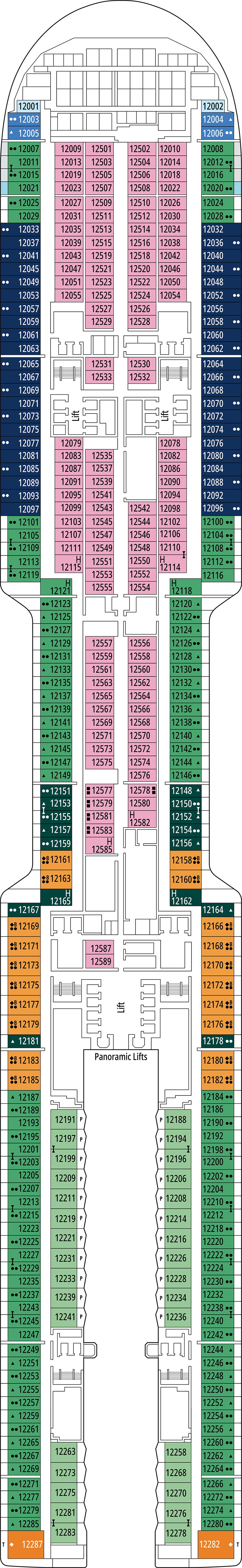 Los Angeles (Deck 12) deck plan for MSC World America