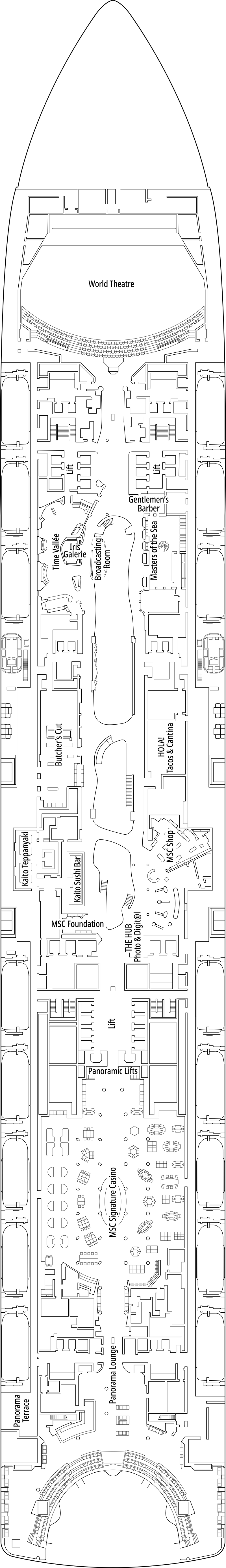 Santos (Deck 7) deck plan for MSC World America