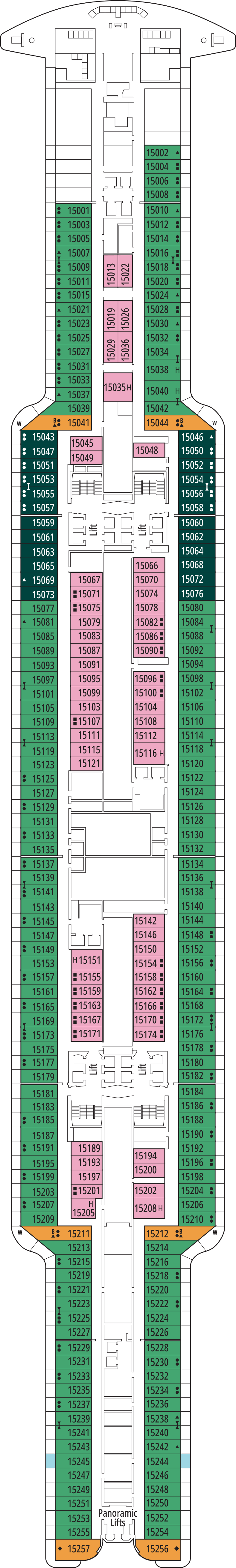 Okinawa (Deck 15) deck plan for MSC Seascape
