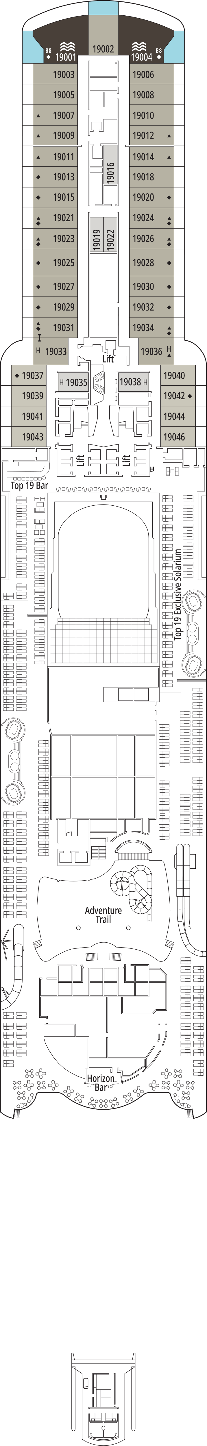 Sir Bani Yas (Deck 19) deck plan for MSC Seascape