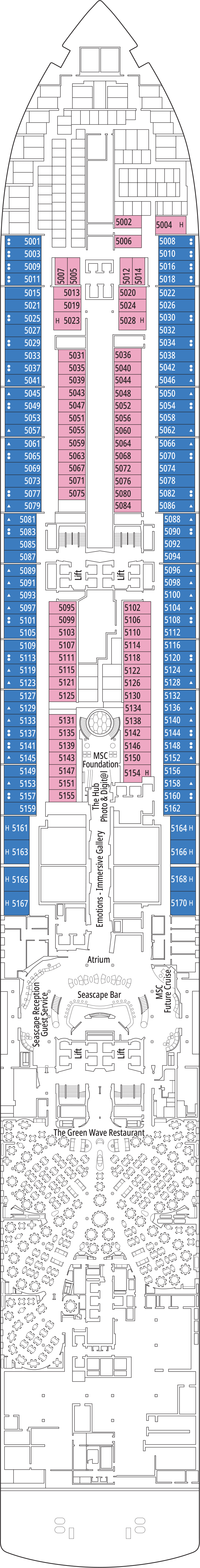 Ilhabela (Deck 5) deck plan for MSC Seascape