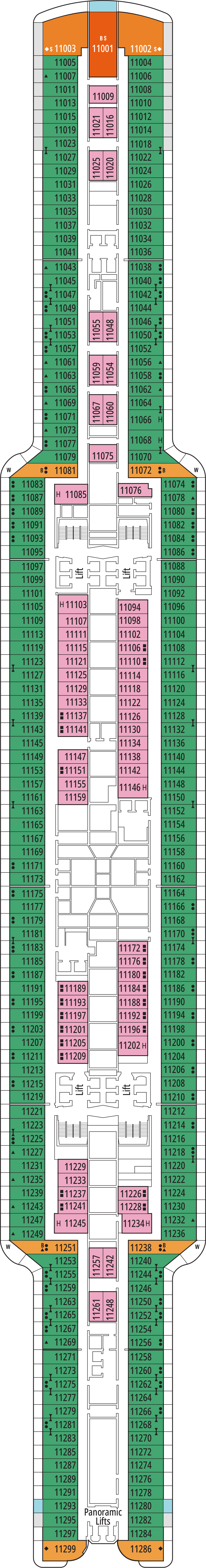 Santa Marta (Deck 11) deck plan for MSC Seashore