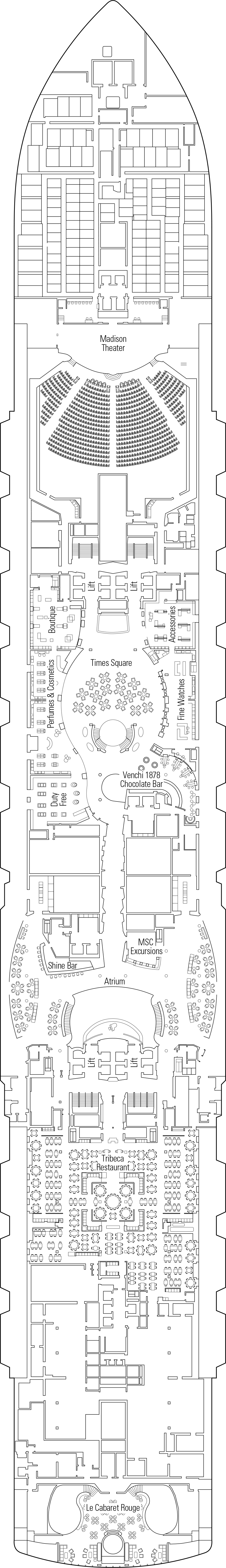 Green Point (Deck 6) deck plan for MSC Seashore