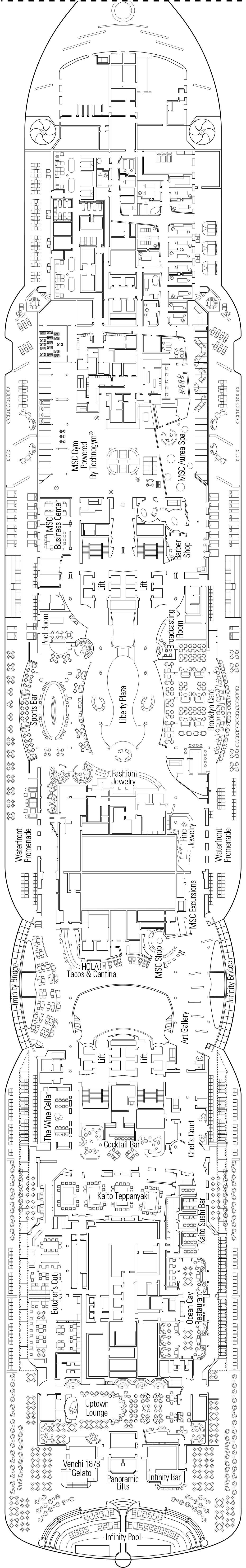 Ocean Cay (Deck 8) deck plan for MSC Seashore