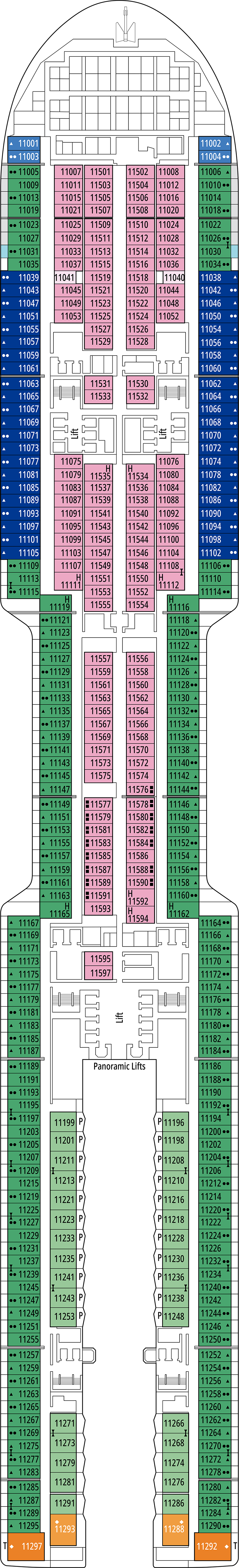 Halifax (Deck 11) deck plan for MSC World Atlantic