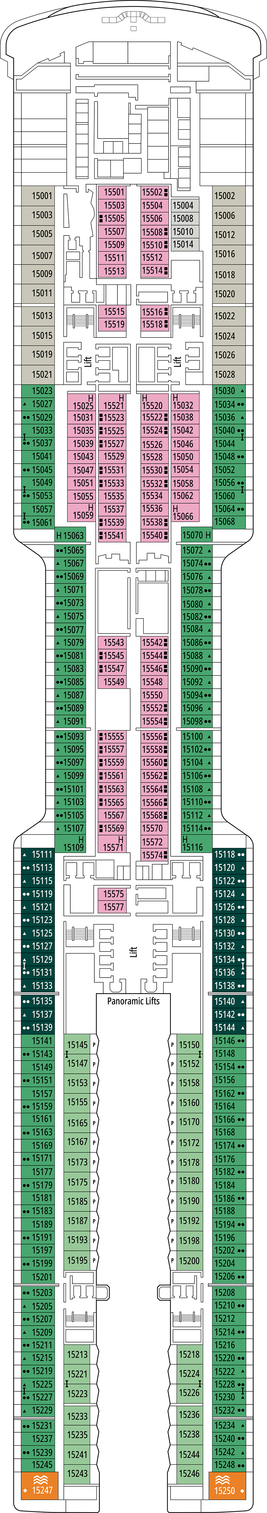 Rio de Janeiro (Deck 15) deck plan for MSC World Atlantic