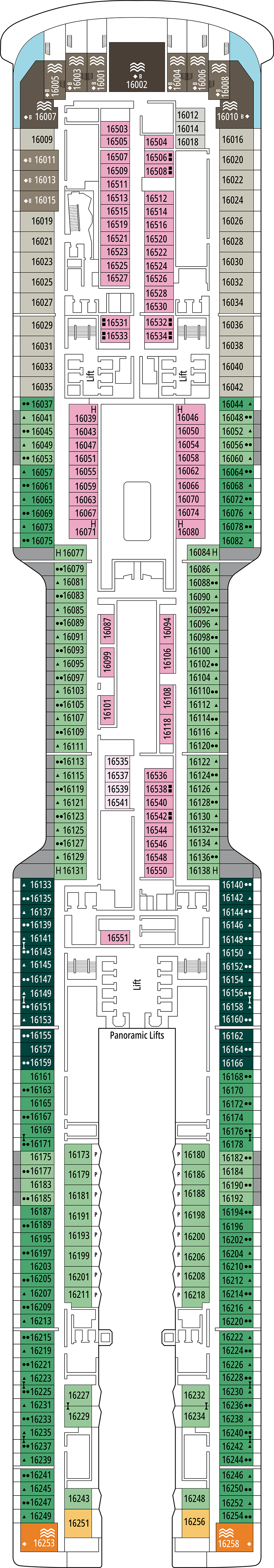 Fort-de-France (Deck 16) deck plan for MSC World Atlantic