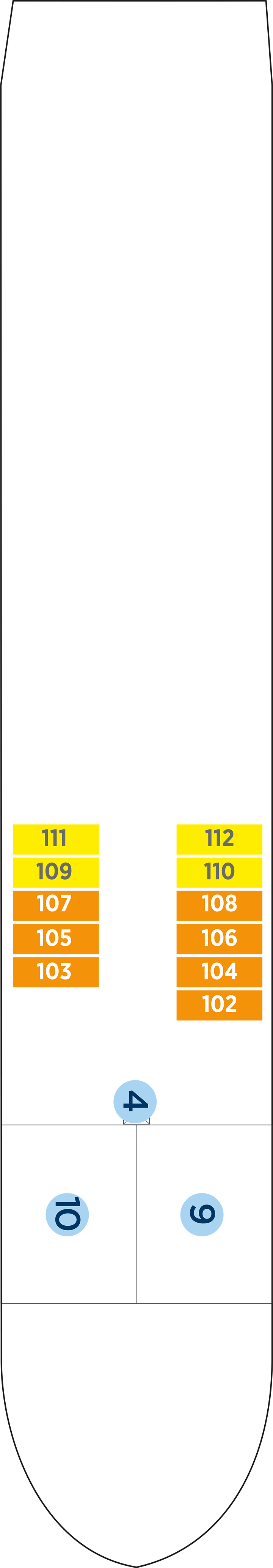Piano (Deck 1) deck plan for AmaMagna