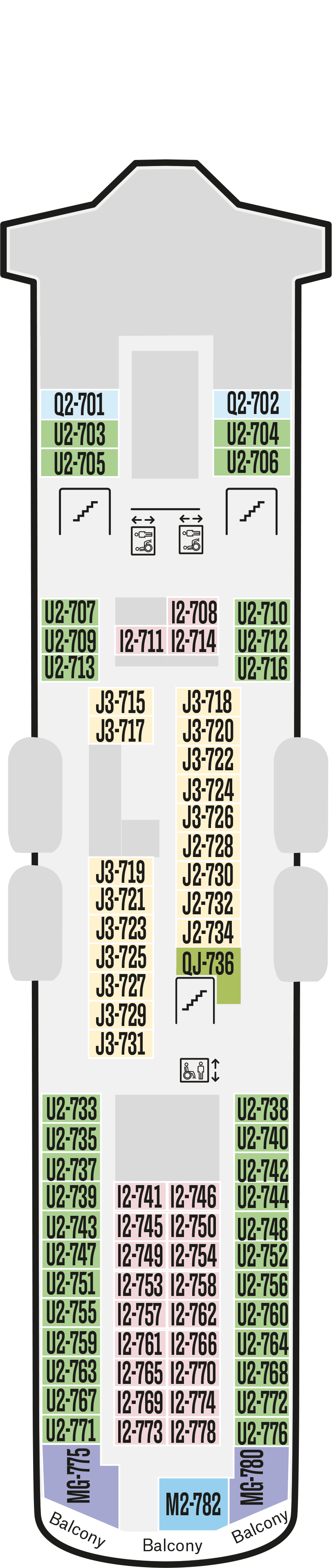 Deck 7 deck plan for MS Midnatsol