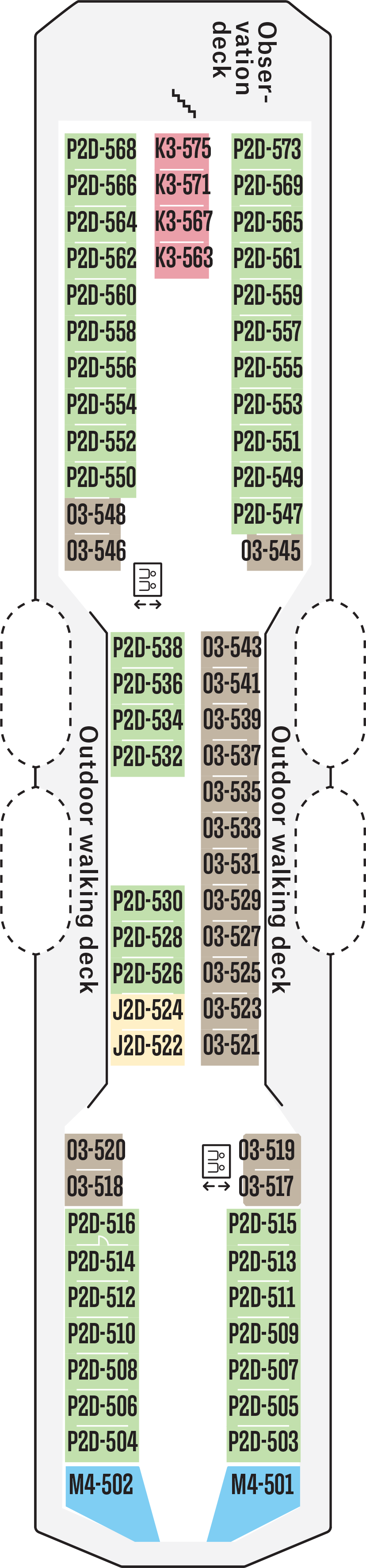 Deck 5 deck plan for MS Nordkapp