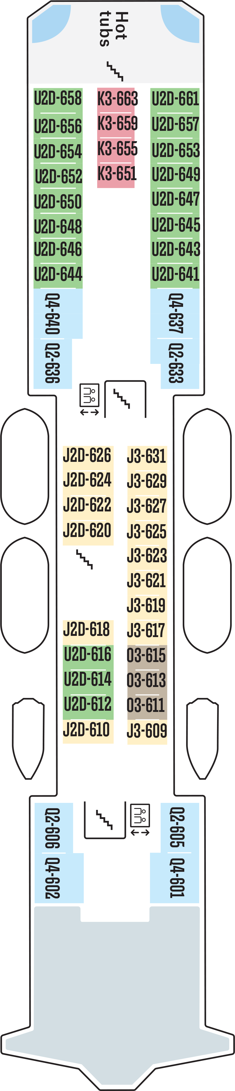 Deck 6 deck plan for MS Nordkapp