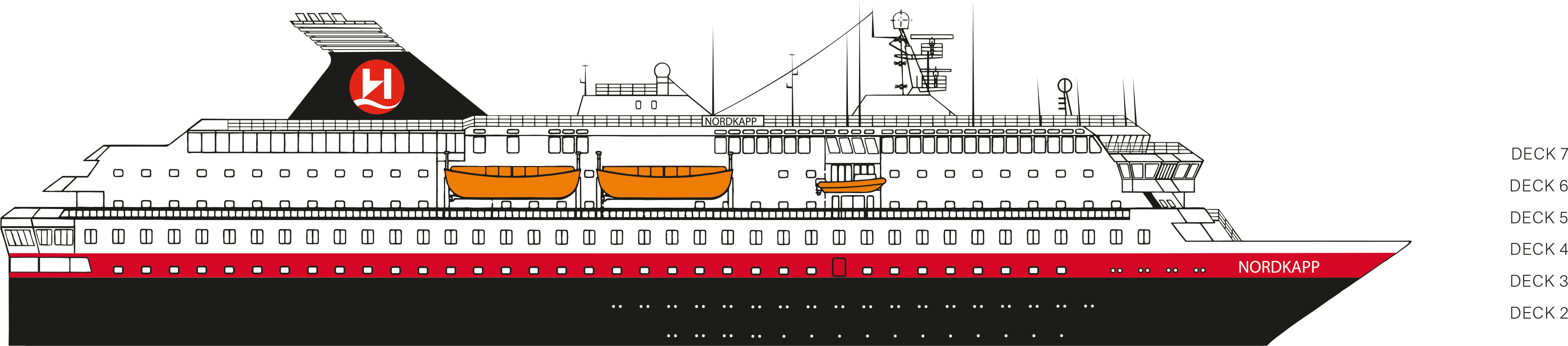 Where Deck 2 is on MS Nordkapp