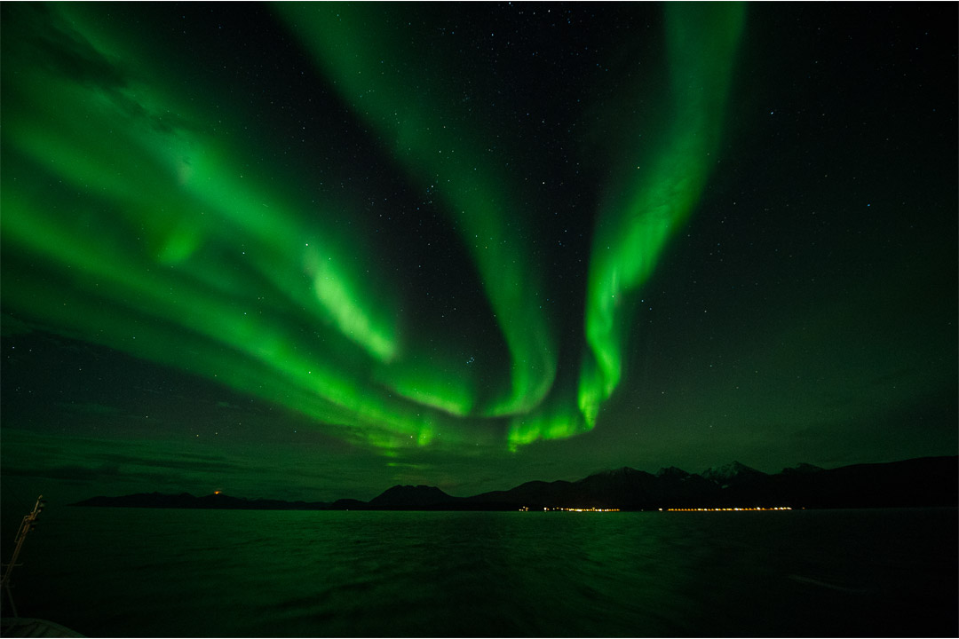  The Northern Lights over Tromso. 