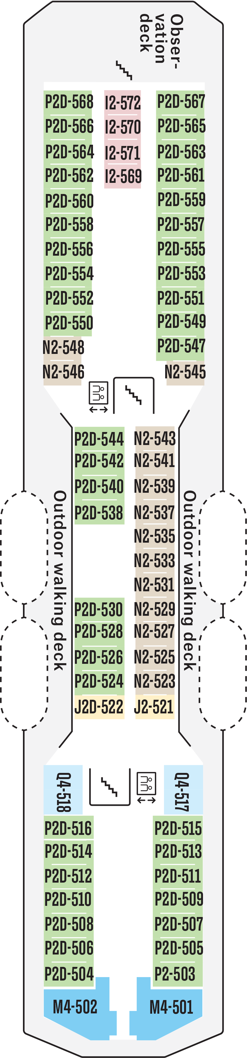 Deck 5 deck plan for MS Nordlys