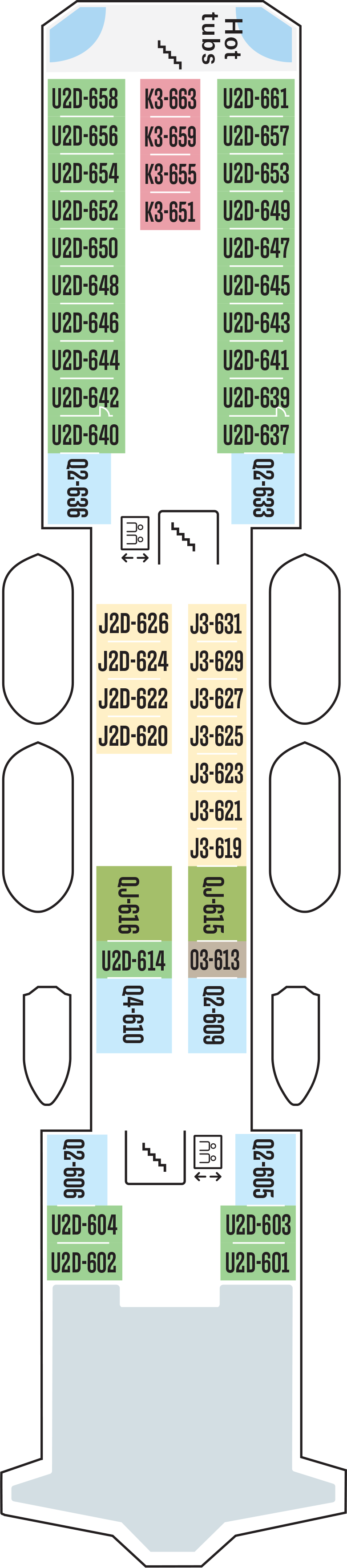 Deck 6 deck plan for MS Nordnorge