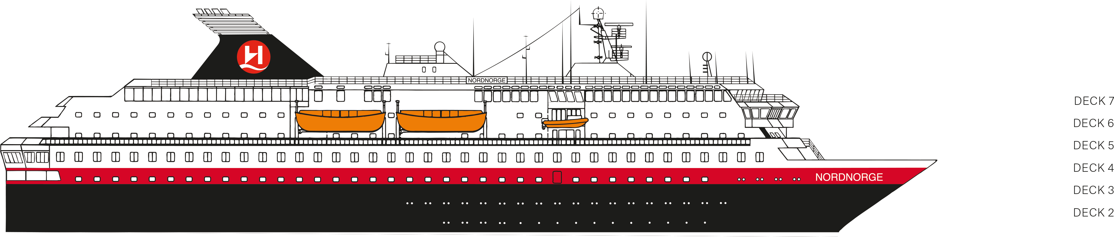 Where Deck 2 is on MS Nordnorge