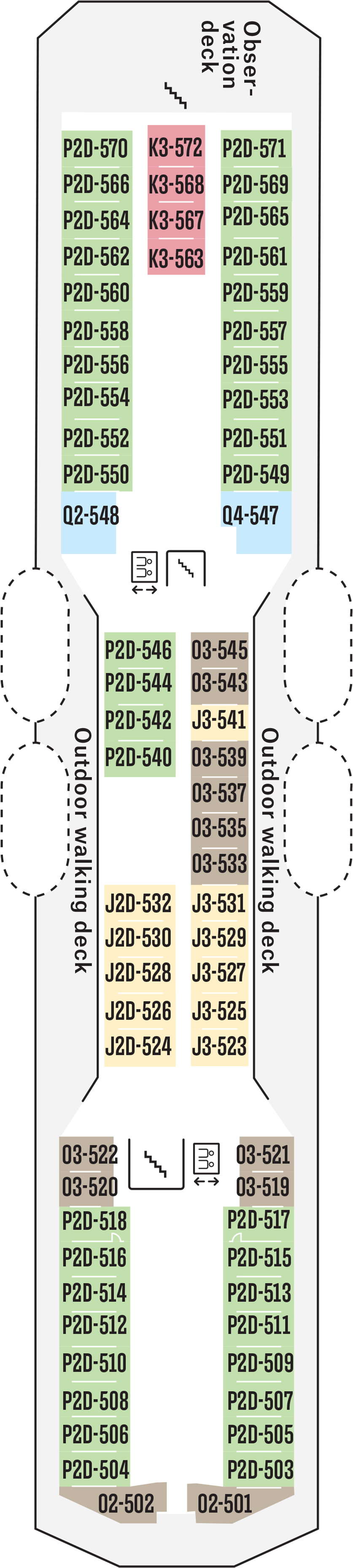 Deck 5 deck plan for MS Polarlys