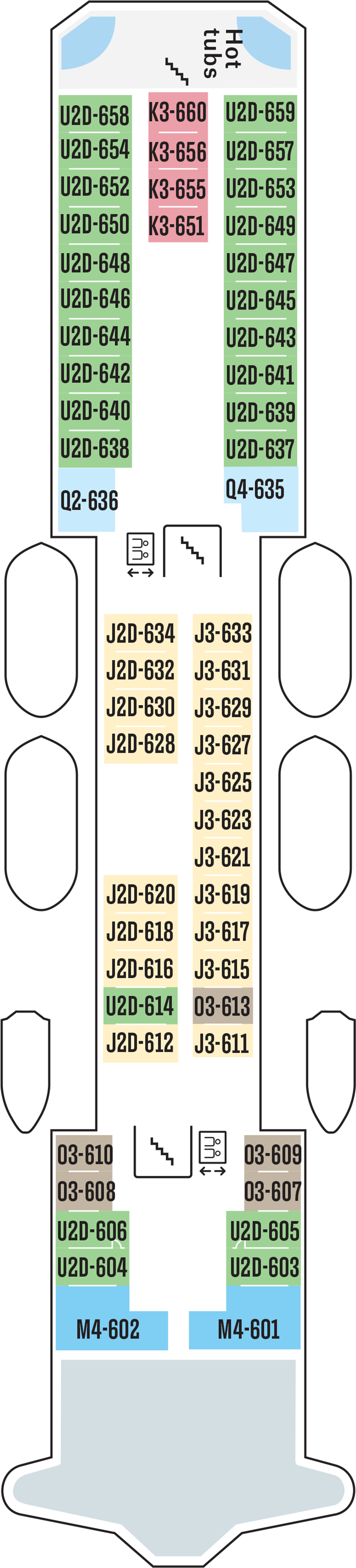 Deck 6 deck plan for MS Polarlys