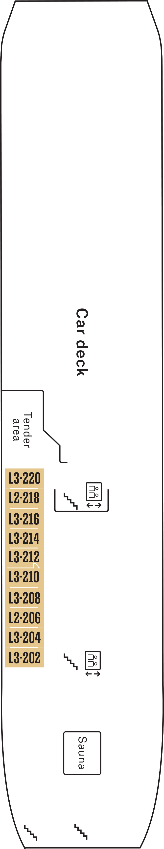Deck 2 deck plan for MS Richard With