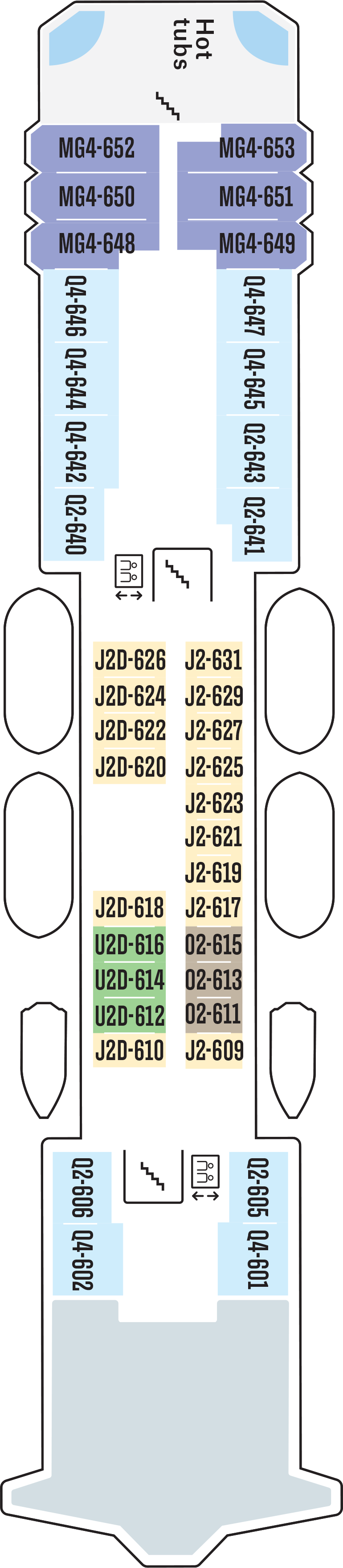 Deck 6 deck plan for MS Richard With