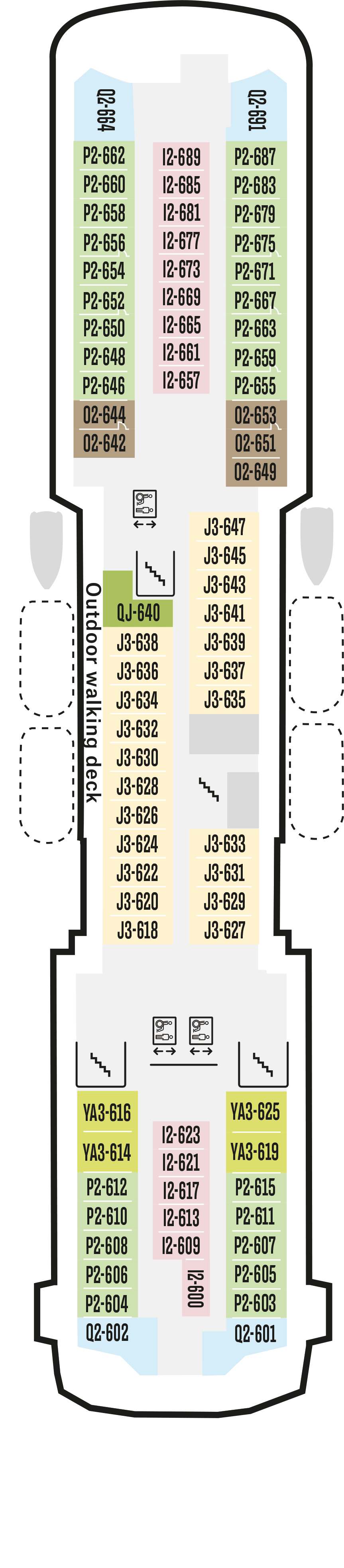 Deck 6 deck plan for MS Trollfjord