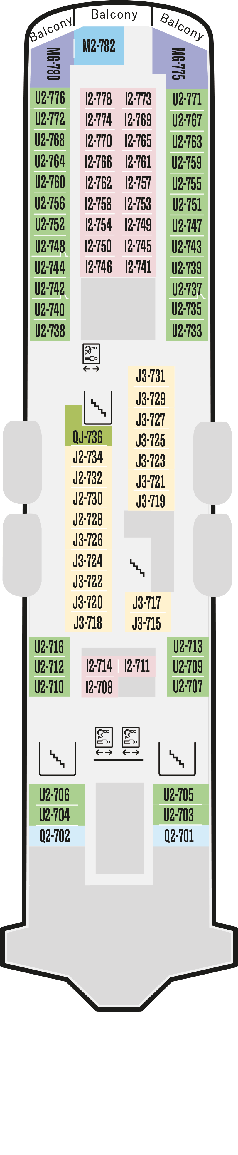 Deck 7 deck plan for MS Trollfjord