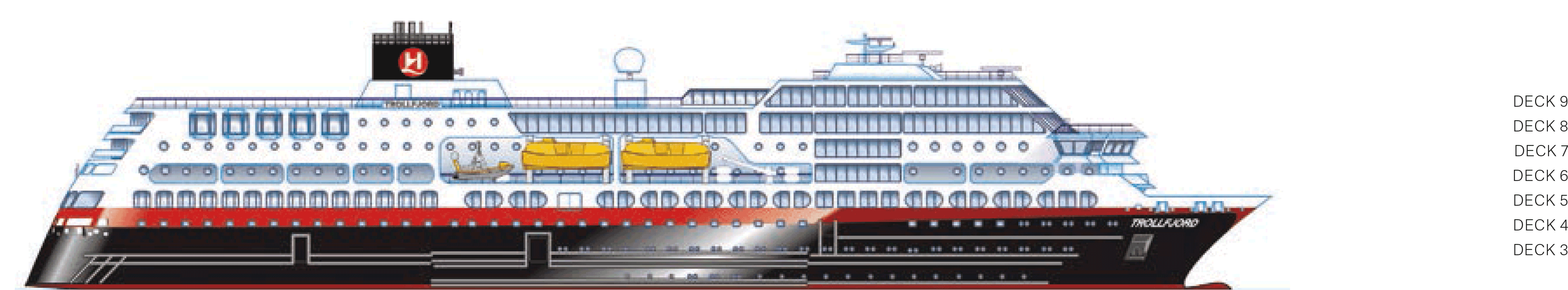 Where Deck 3 is on MS Trollfjord