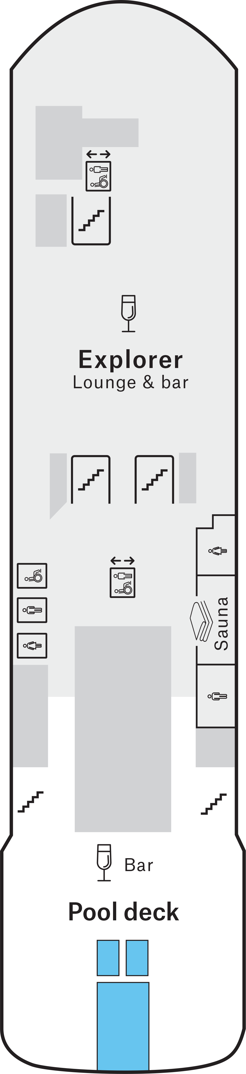 Deck 10 deck plan for MS Fridtjof Nansen