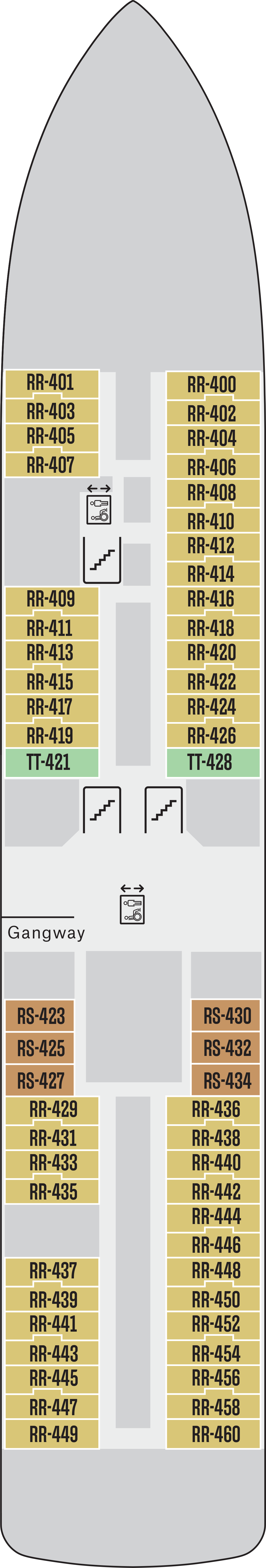 Deck 4 deck plan for MS Fridtjof Nansen