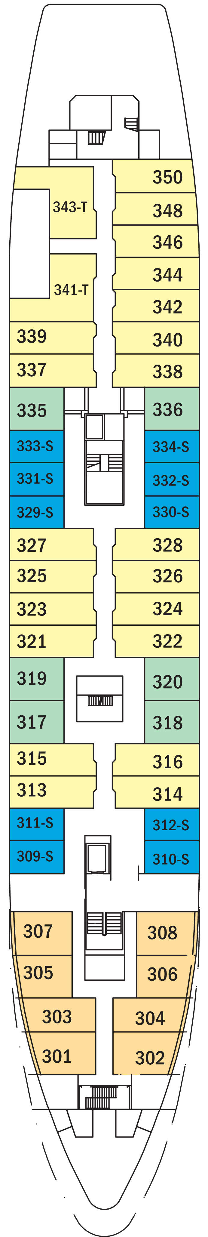Main (Deck 2) deck plan for National Geographic Explorer