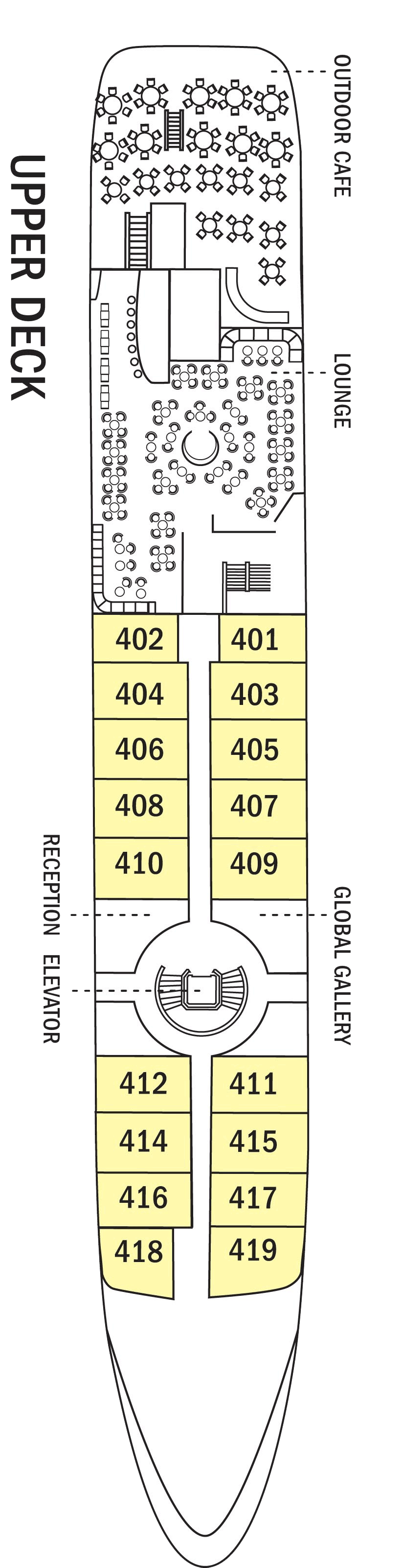 Upper (Deck 3) deck plan for National Geographic Orion