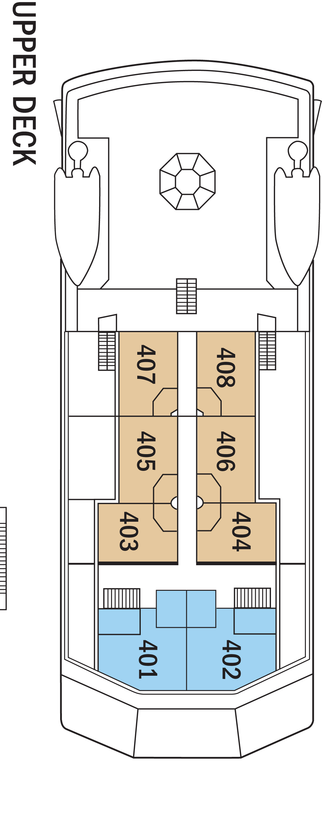 Upper (Deck 3) deck plan for National Geographic Islander