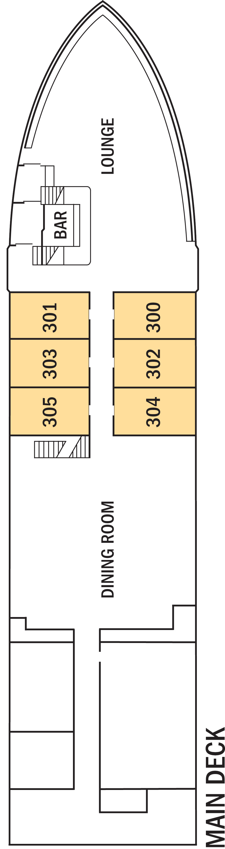Main (Deck 1) deck plan for National Geographic Sea Bird