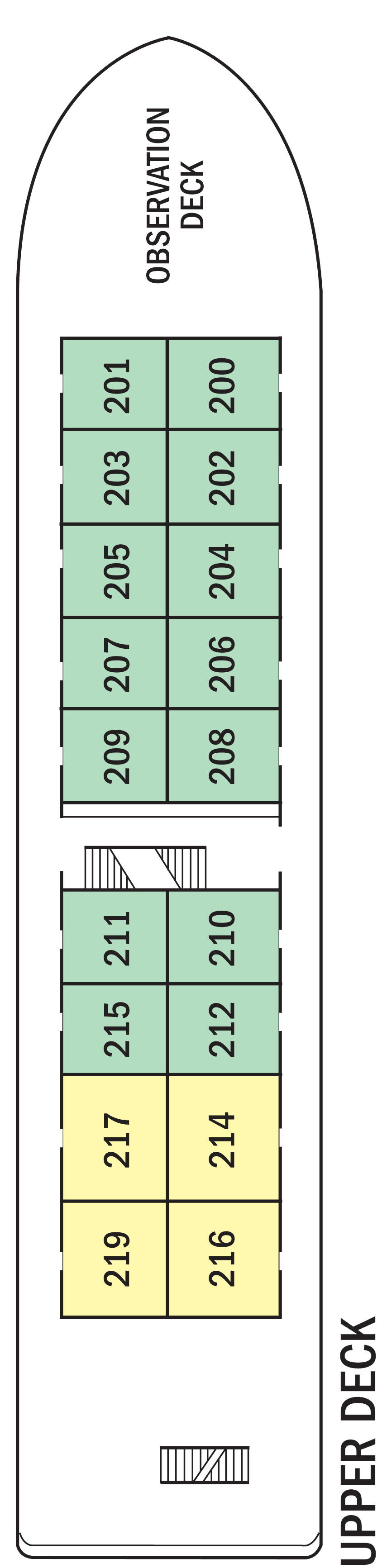 Upper (Deck 2) deck plan for National Geographic Sea Bird