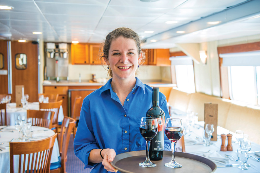 The ship’s friendly staff is ready to serve you during your spectacular journey!  