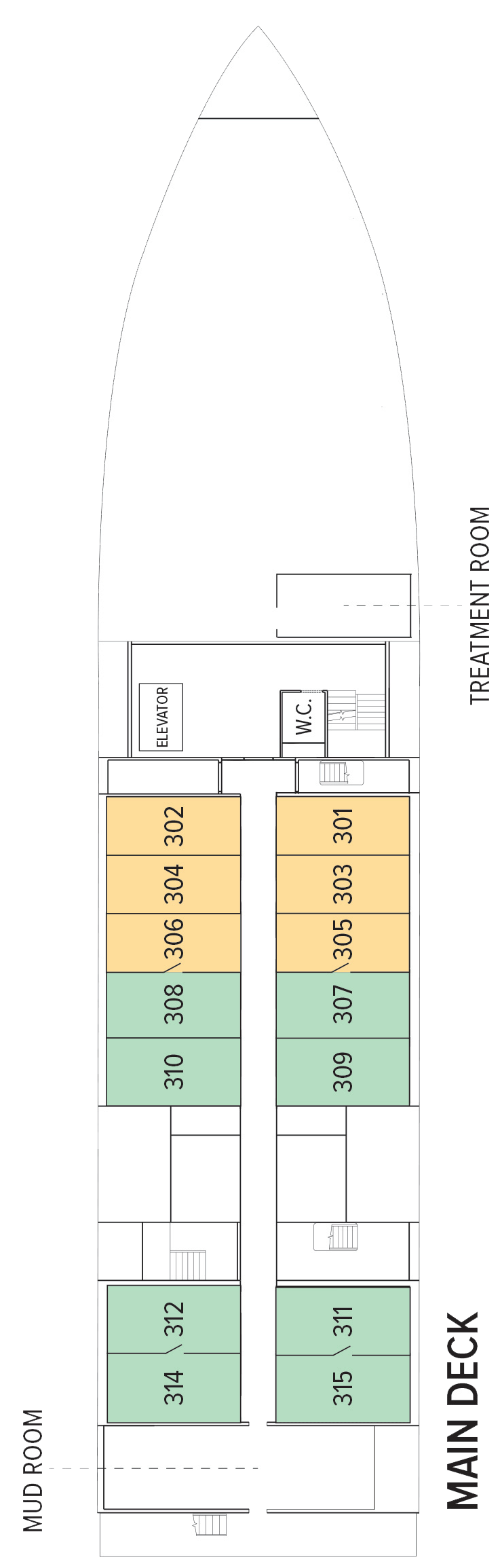 Main (Deck 1) deck plan for National Geographic Quest