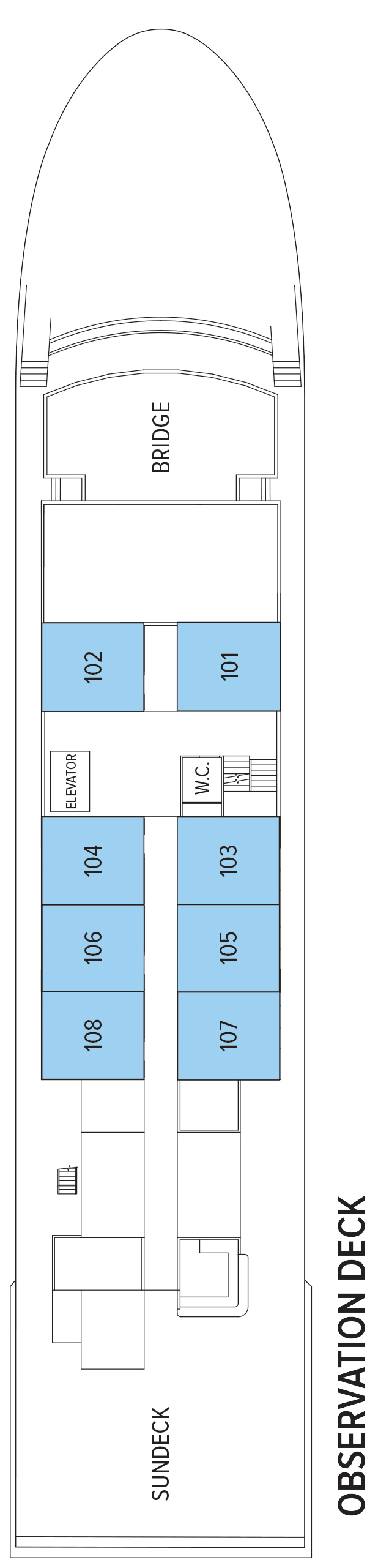 Observation (Deck 4) deck plan for National Geographic Quest
