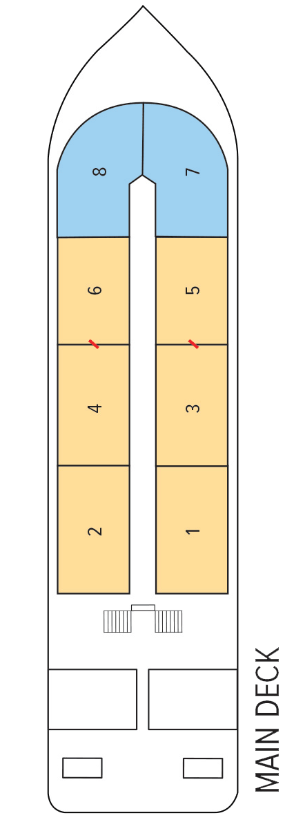 Main (Deck 1) deck plan for Delfin II