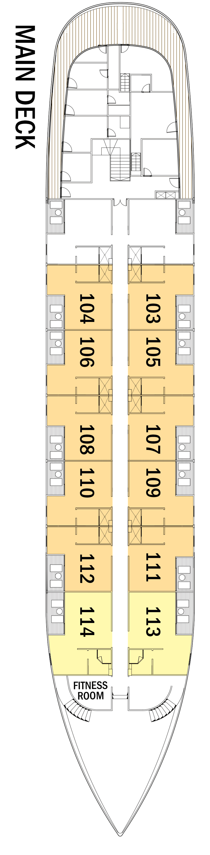 Main (Deck 1) deck plan for Jahan