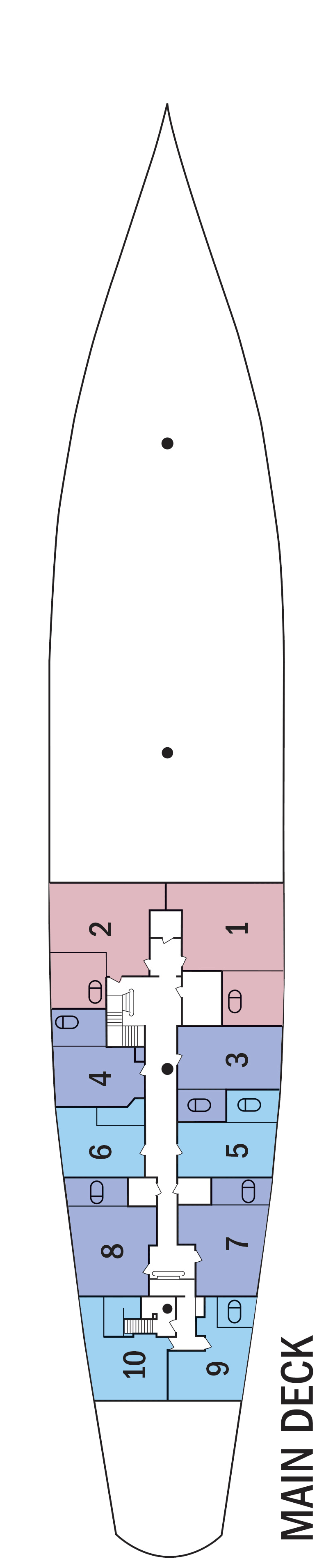 Main (Deck 1) deck plan for Sea Cloud