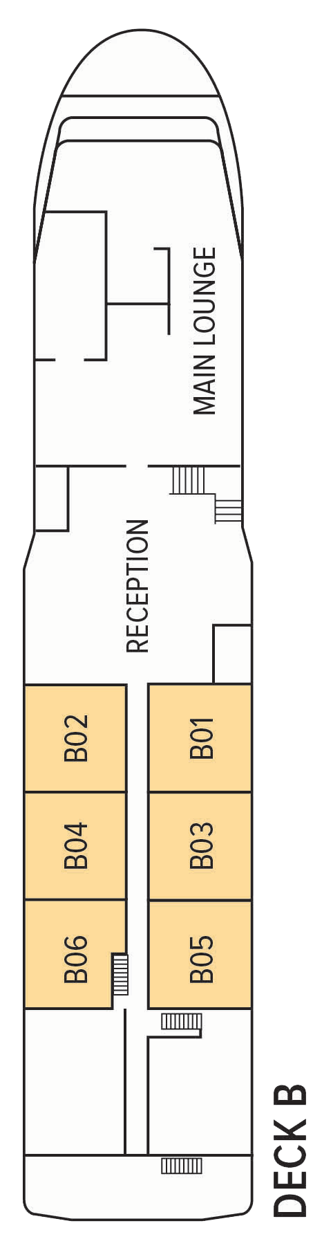 B (Deck 2) deck plan for Oberoi Philae