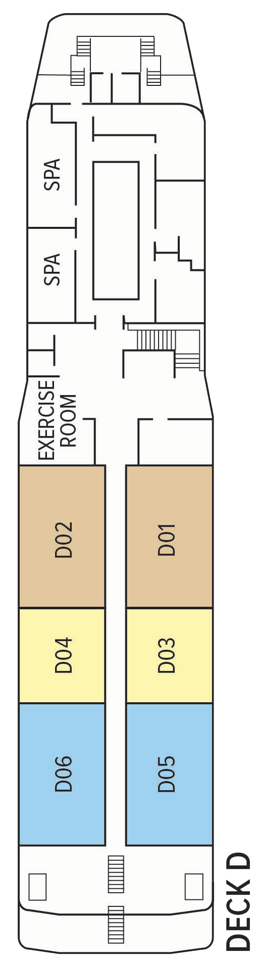 D (Deck 4) deck plan for Oberoi Philae