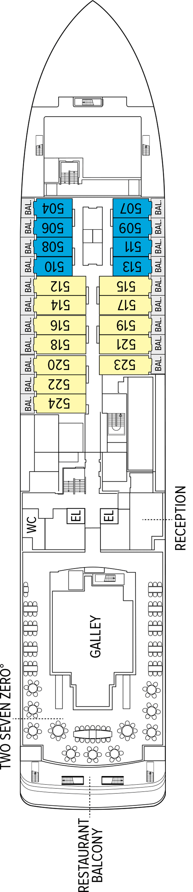 Main (Deck 3) deck plan for National Geographic Endurance