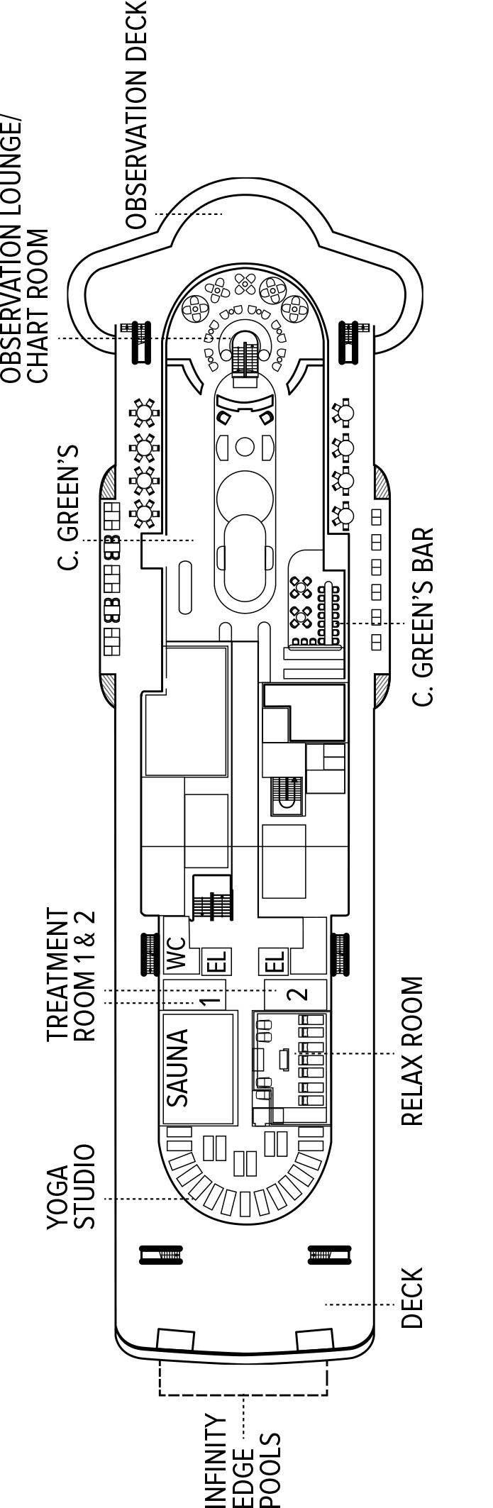 Observation (Deck 6) deck plan for National Geographic Endurance
