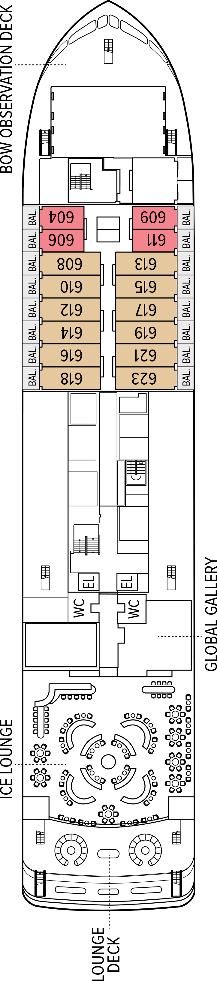 Lounge (Deck 4) deck plan for National Geographic Resolution