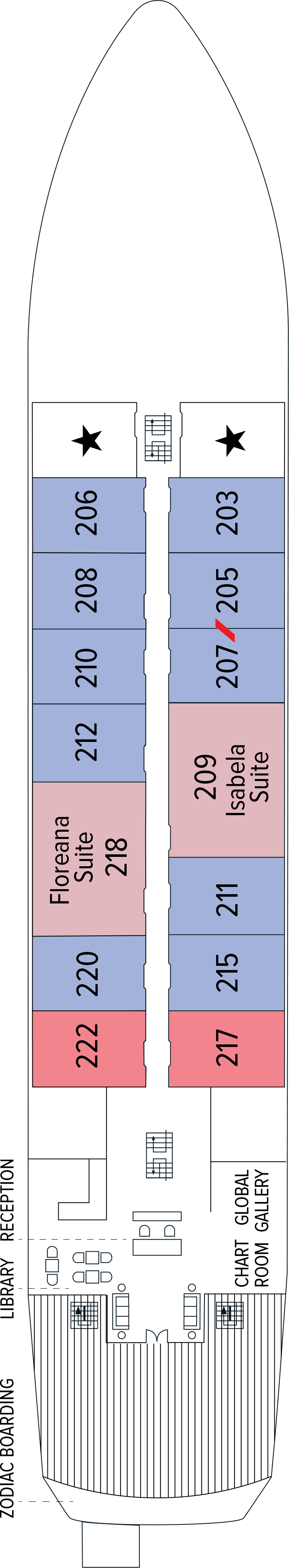 Main (Deck 2) deck plan for National Geographic Islander II