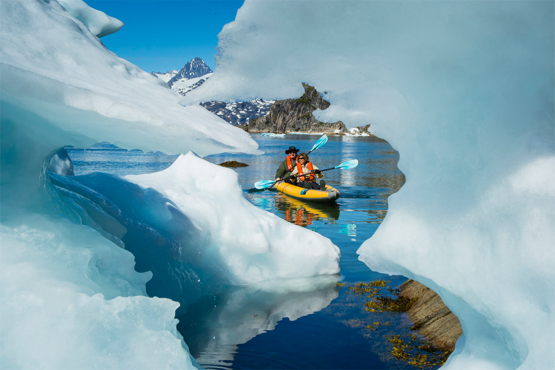  Kayaking is just one of the many ways you can actively explore the region you’re visiting when you sail with <em>Lindblad Expeditions!</em>  
