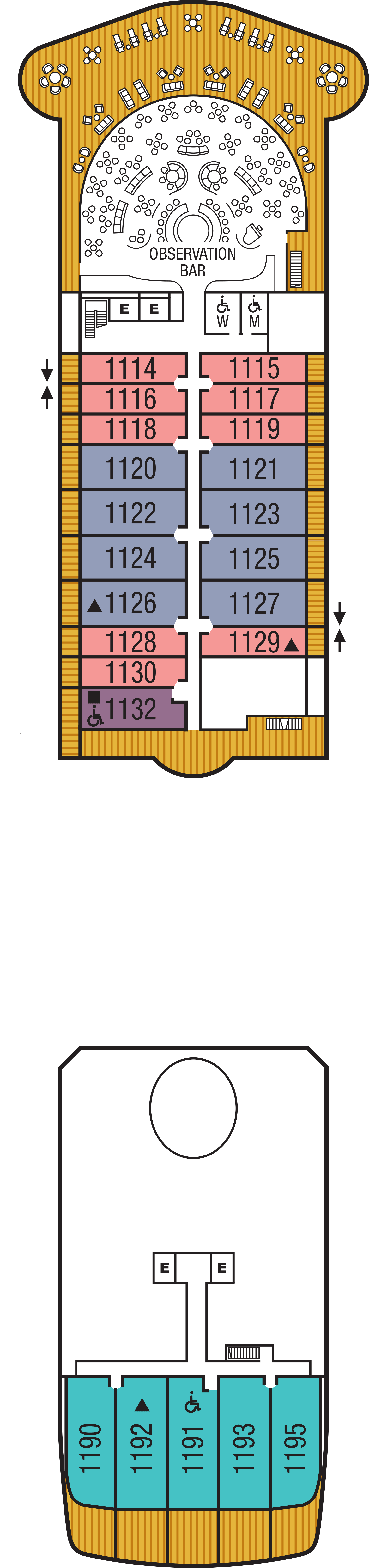 Deck 11 deck plan for Seabourn Ovation